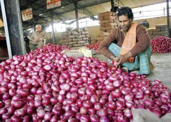 পাঁচদিনের ব্যবধানে পেঁয়াজের দাম কেজিতে ৫-৬ টাকা করে কমেছে।