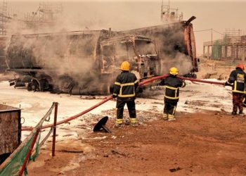 শাহজালাল বিমানবন্দরে তেলবাহী ট্যাংকলরিতে আগুন