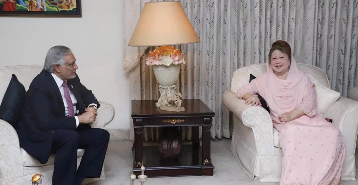 ফিরোজায় পাকিস্তানের উপ-প্রধানমন্ত্রী খালেদা জিয়ার স্বাস্থ্যের খোঁজ নিতে