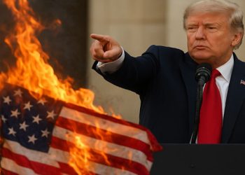 কারাদণ্ড-ভিসা বাতিল যুক্তরাষ্ট্রের পতাকা পোড়ালে : ট্রাম্পের আদেশ