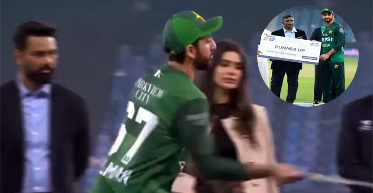 পাকিস্তানি অধিনায়কের ক্ষোভ, রানার্স-আপ চেক ছুঁড়ে দিলেন মাঠে