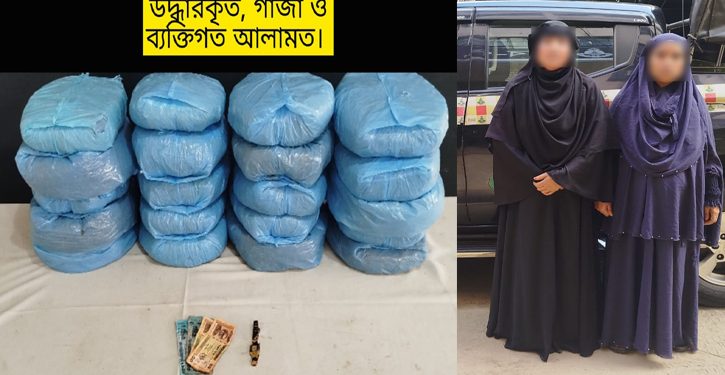 মীরসরাইয়ে সাড়ে ১৯ কেজি গাঁজাসহ দুই নারী গ্রেপ্তার
