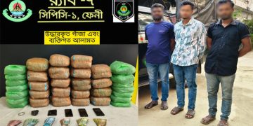 ৫১ কেজি গাঁজাসহ তিন মাদক ব্যবসায়ী আটক