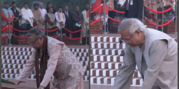 রাষ্ট্রপতি-প্রধান উপদেষ্টা শ্রদ্ধা জানালে বীর শহীদদের