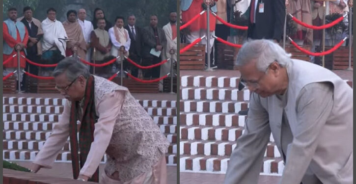 রাষ্ট্রপতি-প্রধান উপদেষ্টা শ্রদ্ধা জানালে বীর শহীদদের