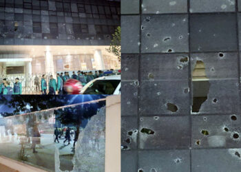 রাজধানীর বিটিআরসি ভবনে ভাঙচুর