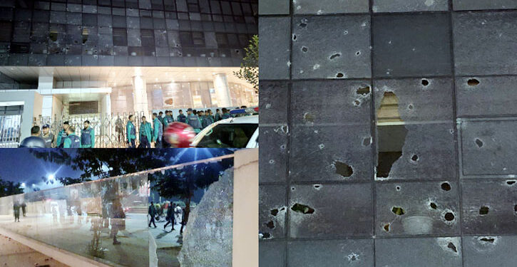 রাজধানীর বিটিআরসি ভবনে ভাঙচুর