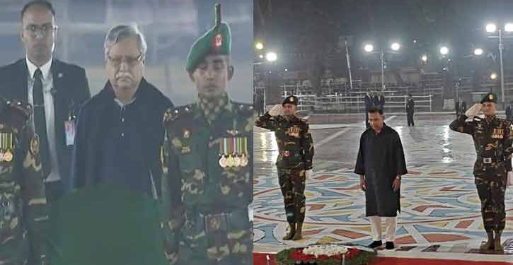 একুশের প্রথম প্রহরে শহীদ মিনারে রাষ্ট্রপতি ও প্রধানমন্ত্রীর শ্রদ্ধা