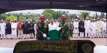 সাবেক প্রতিমন্ত্রী মিজানুর রহমান সিনহার জানাজায় প্রধানমন্ত্রীর অংশগ্রহণ