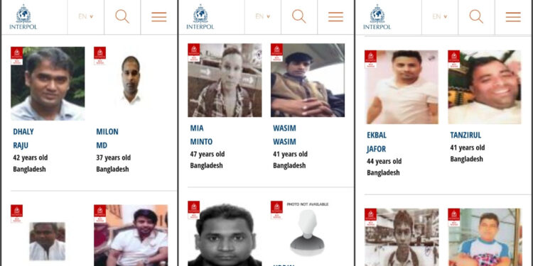 ইন্টারপোলের ‘ওয়ান্টেড’ তালিকায় ৫৯ বাংলাদেশি