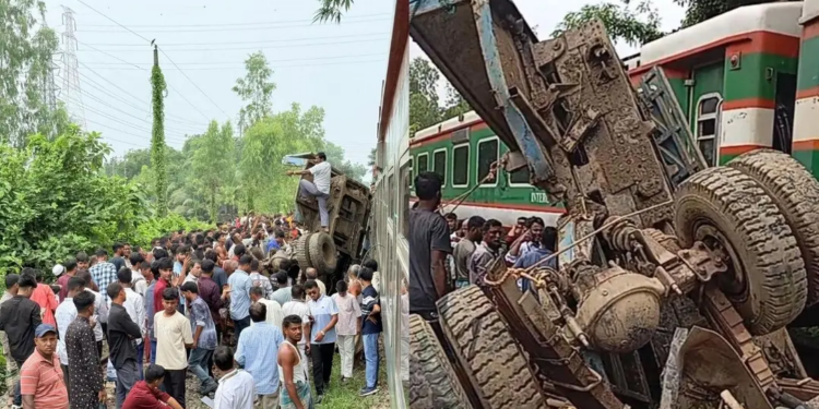 চট্টগ্রামে পাহাড়িকা এক্সপ্রেসের সঙ্গে ট্রাকের সংঘর্ষ, দেড় ঘণ্টা ট্রেন চলাচল বন্ধ