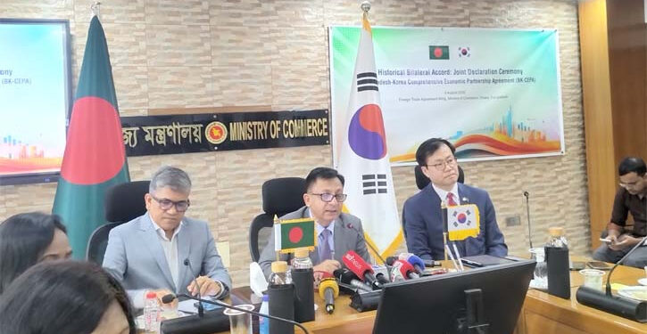 কোরিয়ার সঙ্গে সিইপিএ স্বাক্ষর, ৯৭% পণ্যে শুল্ক সুবিধা