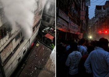 পুরান ঢাকার হেলমেট গোডাউনে অগ্নিকান্ড